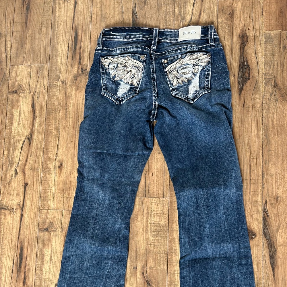 Miss Me Blue Boot Cut Jeans with Embroidered Back Pockets